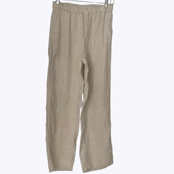 J Crew Flax Linen Soleil Pants Elastic Drawstring Waist SZ XS - Picture 4 of 13